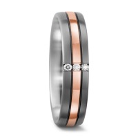 Partnerring Titan, 750/18 K Rotgold Diamant weiss, 0.06 ct, 3 Steine, w-si-560753