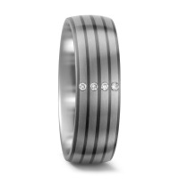 Fingerring Titan, 950 Palladium Diamant weiss, 0.04 ct, 4 Steine, w-si-560777