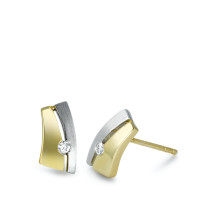 Clous d'oreilles Or jaune 18K, Or blanc 18K Diamant 0.045 ct, 2 Pierres, si-562085