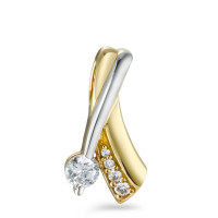 Pendentif Or jaune 18K, Or blanc 18K Zircone blanc, 5 Pierres-562276