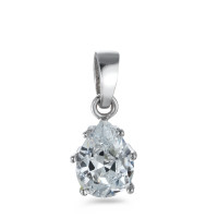 Pendentif Or blanc 9K Zircone blanc-562294
