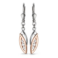 Pendant d'oreilles Argent Zircone blanc, 6 Pierres Rhodié-562317