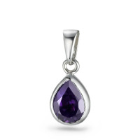 Pendentif Argent Zircone violet Rhodié-562330