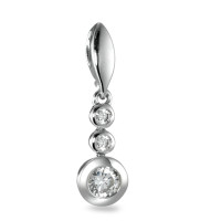 Pendentif Argent Zircone blanc, 3 Pierres Rhodié-562335