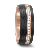 Fingerring 750/18 K Rotgold, Carbon Diamant weiss, 0.47 ct, 47 Steine, w-si-562409