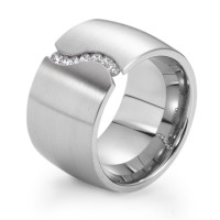 Bague Acier inoxydable Zircone blanc, 7 Pierres-562847