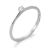 Bague solitaire Or blanc 18K Diamant 0.07 ct, w-si-563017