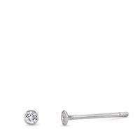 Clous d'oreilles Or blanc 18K Diamant 0.06 ct, 2 Pierres, w-si Ø2.5 mm-563076