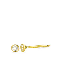 Clous d'oreilles Or jaune 18K Diamant 0.10 ct, 2 Pierres, w-si Ø3 mm-563078