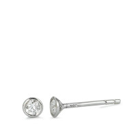 Clous d'oreilles Or blanc 18K Diamant 0.15 ct, 2 Pierres, w-si Ø3.5 mm-563080