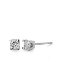 Clous d'oreilles Or blanc 18K Diamant 0.20 ct, 2 Pierres, w-si Ø3 mm-563106