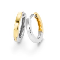 Créoles à charnières Or jaune 18K, Or blanc 18K-563121