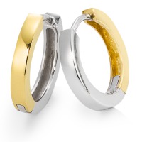Créoles à charnières Or jaune 18K, Or blanc 18K-563122