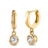 Créoles à charnières Or jaune 9K Zircone 2 Pierres Ø6 mm-563133