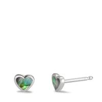 Clous d'oreilles Argent Abalone Coeur-563187