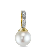 Pendentif Or jaune 18K Diamant 0.04 ct, 6 Pierres, w-si perle d'eau douce, 9 mm-563328