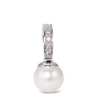 Pendentif Or blanc 18K Diamant 0.04 ct, 6 Pierres, w-si perle d'eau douce, 8 mm-563331