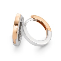 Créoles à charnières Or rouge 18K, Or blanc 18K-563344