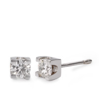 Clous d'oreilles Or blanc 18K Diamant 0.50 ct, 2 Pierres, w-si Ø4 mm-563509