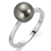Bague Or blanc 18K perle de Tahiti gris, 9 mm-563538