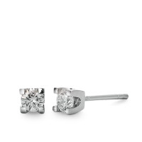 Clous d'oreilles Or blanc 18K Diamant 0.30 ct, 2 Pierres, w-si Ø3.5 mm-563578