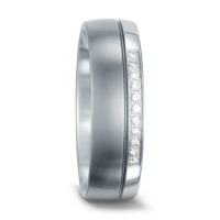 Alliance Acier inoxydable Diamant blanc, 0.10 ct, 11 Pierres, w-si-563827