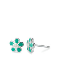 Clous d'oreilles Argent Rhodié Fleur Ø8 mm-564119