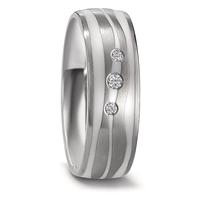 Partnerring Titan, Keramik Diamant weiss, 0.06 ct, 3 Steine, w-si-564148