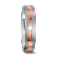 Partnerring 750/18 K Weissgold, 750/18 K Rotgold Diamant weiss, 0.03 ct, tw-vsi-564224