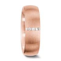 Partnerring 750/18 K Rosegold Diamant weiss, 0.045 ct, 5 Steine, tw-vsi-564232