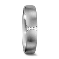Partnerring 750/18 K Weissgold Diamant weiss, 0.055 ct, 3 Steine, tw-vsi-564241