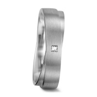 Partnerring 750/18 K Weissgold Diamant weiss, 0.025 ct, Carrée, tw-vsi-564260
