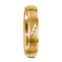 Partnerring 750/18 K Gelbgold Diamant weiss, 0.03 ct, 3 Steine, w-si-564372