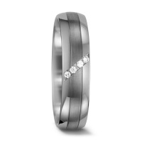 Partnerring 950 Palladium, 500 Palladium Diamant weiss, 0.04 ct, 4 Steine, w-si-564376