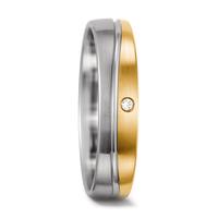 Partnerring 750/18 K Weissgold, 750/18 K Gelbgold Diamant 0.01 ct, tw-si-564669