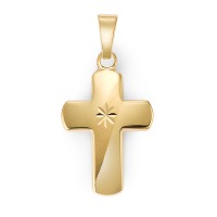 Pendentif Or jaune 18K Croix-565008