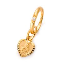 Bague de baptême Or jaune 18K Diamant blanc, 0.01 ct, p1 Ange gardien Ø10 mm-565034