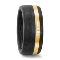Partnerring Carbon, 750/18 K Gelbgold Diamant weiss, 0.05 ct, 5 Steine, w-si-565338
