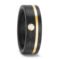 Partnerring 750/18 K Gelbgold, Carbon Diamant weiss, 0.05 ct, w-si-565347