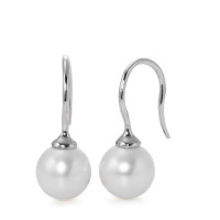 Ohrhänger Silber rhodiniert Süsswasserzuchtperle weiss, 2 Perlen, 8.5 mm-565511