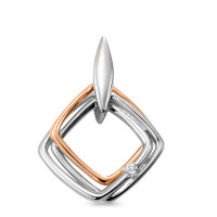 Pendentif Or blanc 18K, Or rouge 18K Diamant blanc, 0.03 ct, brillant, w-si-565967