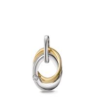 Pendentif Or jaune 18K, Or blanc 18K Diamant blanc, 0.03 ct, brillant, w-si-565969