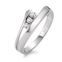 Bague Or blanc 18K Diamant blanc, 0.12 ct, 3 Pierres, brillant, w-si-566025