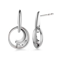 Pendant d'oreilles Or blanc 18K Diamant blanc, 0.05 ct, 2 Pierres, brillant, w-si-566032