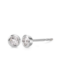 Clous d'oreilles Or blanc 18K Diamant blanc, 0.05 ct, 2 Pierres, brillant, w-si Ø3.5 mm-566092