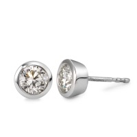 Clous d'oreilles Or blanc 18K Diamant blanc, 1 ct, 2 Pierres, brillant, si, IGI Ø6.5 mm-566100