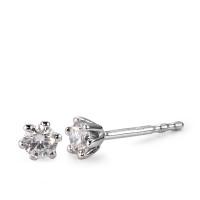 Clous d'oreilles Or blanc 18K Diamant blanc, 0.25 ct, 2 Pierres, brillant, w-si Ø4 mm-566123