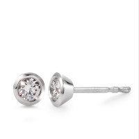 Clous d'oreilles Or blanc 18K Diamant blanc, 0.15 ct, 2 Pierres, brillant, w-si Ø4 mm-566145