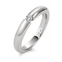 Bague solitaire Or blanc 18K Diamant blanc, 0.10 ct, brillant, w-si-566157