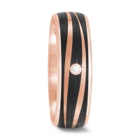 Partnerring 585/14 K Rosegold, Carbon Diamant 0.02 ct, tw-si-567224